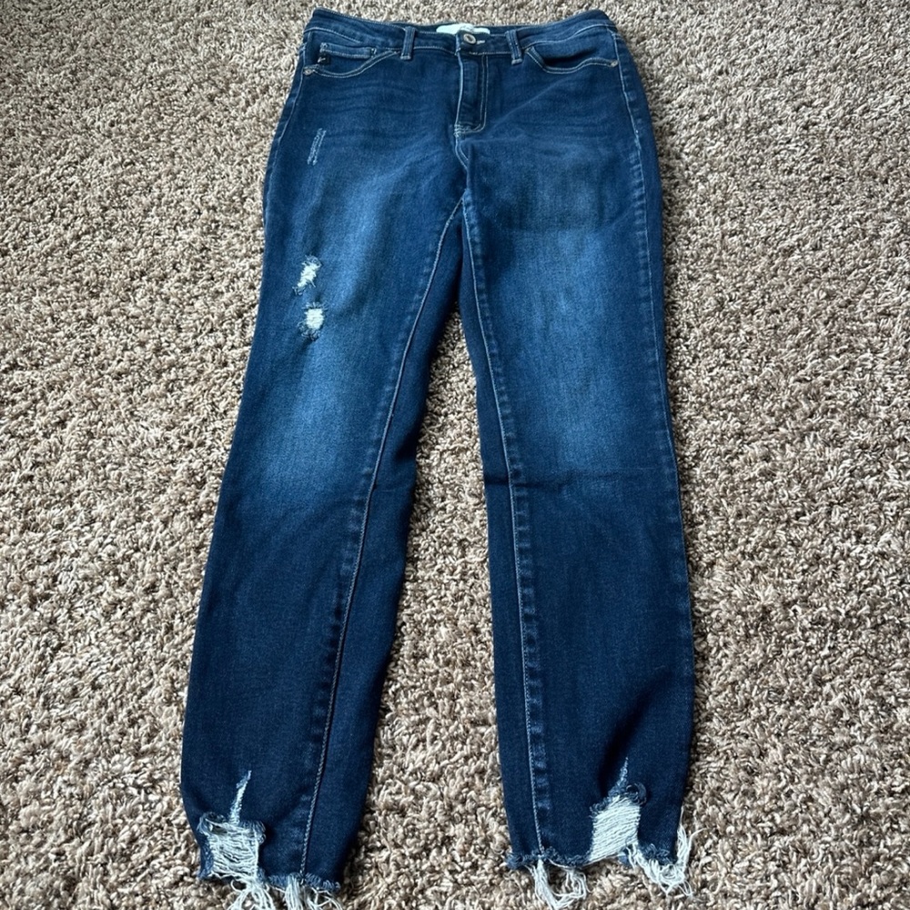 Women's Blue Distressed Jeans